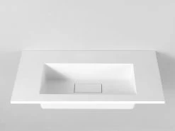 Lavabo Da Appoggio Unitop Hide 90,5X51,5 In Resina Lucido Bianco