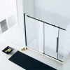 Box Sopravasca Velo Cm 170x70 H150 Porta Scorrevole Sinistra Cristallo Serigrafato Profili Nero Opaco