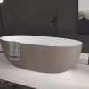 Vasca Freestanding Virgo 170x82 Cm Esterno Tortora Fossil/Interno Bianco Opaco