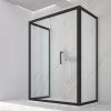Box Doccia Zen 80x100x80 H190,4 Porta Scorrevole E 2 Lati Fissi Cristallo 6 Mm Trasparente Nero Opaco -Arredamento Per La Casa zen angolare 3 lati nero v2 2